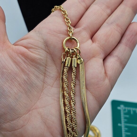 Talbots Long Layered Multi-Strand GoldTone Rope Chain Necklace Classic Old Money - Picture 3 of 5